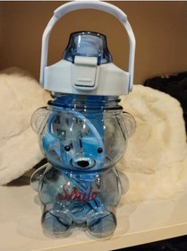 Resim Ayıcıklı Matara 1000 Ml, Şeffaf Su, Suluk, Okul, Ofis, Seyahat, Bpa İçermez Mavi Plastik Diğer 