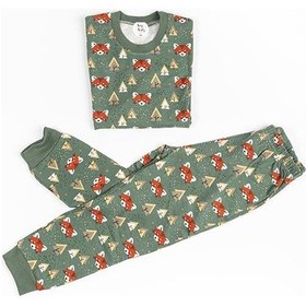 Resim Key Kıds Yeşil Tilki Pijama Takımı Çok Renkli 