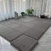 Resim 12 adet Yumuşak Bağlantılı EVA Köpük Mat Seti - Kaymaz, Yıkanabilir Polyester Bulmaca Karoları, 29.97x29.97 cm, Ofis, Yatak Odası ve Kapalı Alan Kullanımı İçin İdeal, Oyun Mat Seti|Kare Şekil|Dayanıklı Köpük 