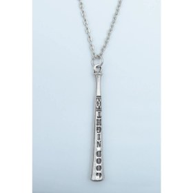 Resim Bu Farklı Beyzbol Sopası Zincir Kolye - Gümüş Kaplama - Erkek Kadın Kolye - Kod:489 