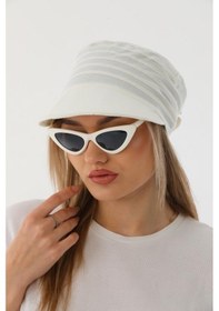 Resim Safari Bağlamalı Ekru Siperli Bandana Vizör Ekru 