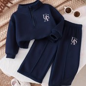 Resim Kız Çocuk Uzun Kollu Kapüşonlu ve Pantolon Takımı, Düz Renk, Sıcak Peluş Harf İşlemeli, Yarım Fermuarlı, Dik Yaka, Pileli Detaylı Günlük Pantolon, 0-3 Yaş Bebek Kız Çocuklar İçin Uygun, Sonbahar/Kış Açık Hava Sporları ve Boş Zaman Tatili İçin Mükemmel 