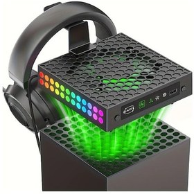 Resim Xuweiwei Xbox Series X Soğutucu Xsx Aksesuarları Çok Fonksiyonlu Isı Dağıtma Radyatörü Toz Geçirmez Rgb Işık Fan 