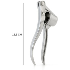 Resim Dayanıklı Paslanmaz Çelik Sarımsak Ezici - Pratik Sarımsak Ezeceği Rendesi Açık Gri 