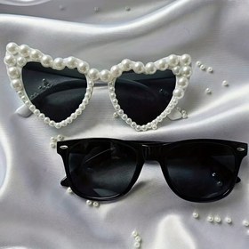 Resim 2 Çift Çift Moda Gözlük Aşk Şekli Trendi Gözlükler, Erkek ve Kadın Düğün Moda Gözlük Kombinasyonu, Yaz Sokak Düğünü Fotoğrafçılığı Moda Dekorasyon için Uygun, Yüksek Kaliteli Moda Dekoratif Gözlükler 