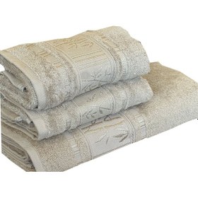 Resim Goldroom 3lü Banyo Havlu Seti Vizon 