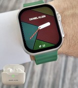 Resim Daniel Klein Android/ios Uyumlu Arama Özellikli Yeşil Renk Kordonlu Akıllı Kol Saati ve Bluetooth Kulaklık 