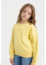 Resim Defacto 29 Ekim Cumhuriyet Bayramı Relax Fıt Bisiklet Yaka Baskılı Sweatshirt Kız Çocuk E6782a826spyl115 Sarı-yl115 