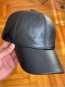 Resim Rupen Kraft %100 Hakiki Deri Türk Malı Spor Şapka Siyah Deri Şapka Deri Kasket Deri Cap Ayarlanabilir 