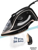 Resim GoldMaster Grandjett 3200W Seramik Tabanlı Oto. Kapanma Özellikli 210 gr Etkili Şok Buharlı Ütü 
