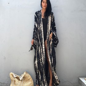 Resim Kadınlar için Yazlık Bohem Plaj Örtüsü Bikini Yüzme Kıyafeti ve Kimono Plaj Elbisesi 