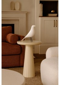 Resim Krem Renk Doğal Masif Mantar Sehpa Şık Ve Minimal Yan Sehpa - Coffee Table - Zigon Bej 