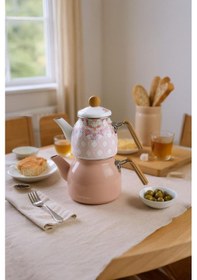 Resim Bambum Unique - Bambu Kulplu Emaye Çaydanlık Takımı Pembe 