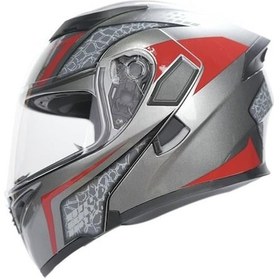 Resim Rhkc 902 Çene Açılır Vizörlü Kask Titanyum - Gri 