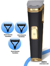Resim GOLDMASTER Zenith Çift Port Şarj Girişli Kablolu Kablosuz Kullanım Erkek Bakım Seti 