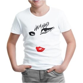 Resim Lady Gaga Beyaz Çocuk Tshirt 