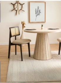 Resim Zeus Bambu Hasırlı Ahşap Bohem Sandalye Siyah 