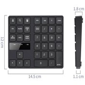 Resim BASTORE Dijital Kablosuz Wireless Numerik Klavye Sayısal Tuş Takımı Numpad Ultra Ince Keypad 35 Tuşlu 