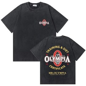 Resim Dshztoomavintage Olympia Spor Salonu İskelet Baskılı Tişört - Erkek/kadın Pamuk T Gömlekmultı Multı 