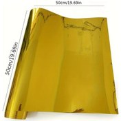 Resim Willowhaven 50x50cm Esnek Elektrokaplama Altın Renkli Vinil Oto Film Kaplama 