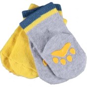 Resim Bibaby Çorap Soket 2li Kaymaz Paw Sarı - Gri 
