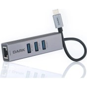 Resim Dark DK-AC-U31X3GL USB3.1 Type-C - 3xUSB3.0HUB+ Gigabit Ethernet 