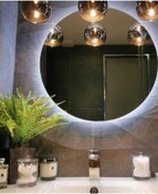 Resim eagle mirror 75x75cm Yuvarlak Dekoratif Banyo Duvar Aynası Ledli Banyo Duvar Aynası 