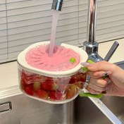 Resim Entegre Süzgeçli Gıda Güvenliği Plastik Meyve Yıkama Sepeti - Katlanabilir Yer Tasarrufu Tasarımı, Meyve ve Sebzeleri Yıkamak için Ergonomik Saplar, Mutfak & Yemek Temelleri, Sebze Süzgeci | Fonksiyonel Mutfak Aracı | Kolay Temizlenebilir Malzeme, Mutfak İçin Meyve Sepeti 