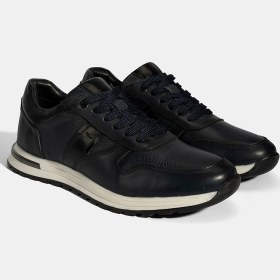 Resim Desa Erkek Lacivert Bağcıklı Deri Sneaker 