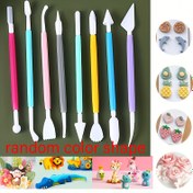 Resim 8 Parça Rastgele Renkli Kil Oyma Seti - Kil Heykel Oyma ve Kabartma Aracı, DIY Clay Şekillendirme Bıçakları ve Silindiri 