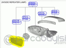 Resim Kia Ceed Ayna Camı Sol Orjinal | 87611J7030 