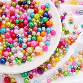 Resim 4/6/8/10mm Çeşitli Renkli Mini Boncuklar - Plastik, Moda ve Sevimli, Takı, Bileklik Süsleri, El Sanatları Malzemeleri için İdeal | Canlı Boncuk Karışımı | Pürüzsüz Dokulu 