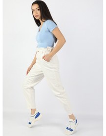 Resim Balins Kadın Beli Lastikli Gabardin Pantolon Bej 