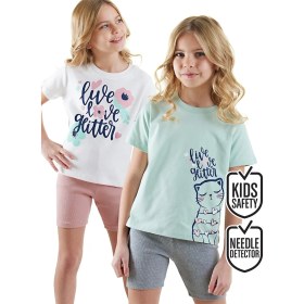 Resim Denokids Çiçekler Kız Çocuk 2'li Pijama Takım 