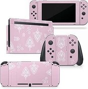 Resim Tacky Design Nintendo Switch Cilt ile Uyumlu Çiçekler Kaplama - Premium Vinil 3M Pastel pinkNintendo Switch Çıkartma Seti - Konsol, Dock, Joy Con için Anahtar Kaplaması - Çıkartma Tam Sarma 