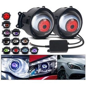 Resim Oldfriend Oprah 2in1 Evrensel Araç Dinamik Şeytan Gözü Led Işık 33 Model 12-36v Atmosfer Aydınlatma Kiti 