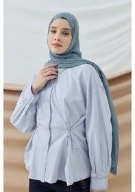 Resim Modakaşmir Aminenesil Bambu Kraş Şal Marin Renk Mavi 