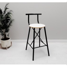 Resim Mutfak Sandalyesi Bar Taburesi Beyaz Mermer Desenli 1231 Çok Renkli 