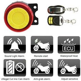 Resim Motorsiklet Alarm Seti 120db Uzaktan Çalıştırma Anti-hırsızlık 