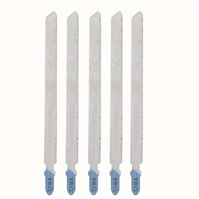 Resim 5 adet T318A 132mm Toplam Uzunluk Uzatılmış Eğik Testere Bıçakları Yüksek Karbon Çelik (Paketleme ve Testere Bıçağı Konumları ve Renk Rastgele) 