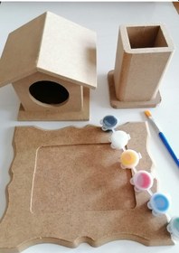 Resim Hşap Boyama Seti 5 Parça Boyanabilir Oyuncak 