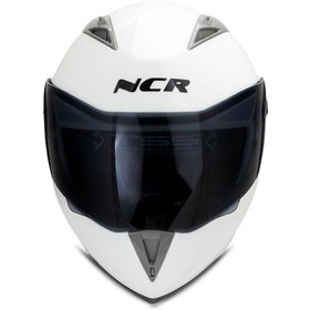 Resim Ncr Çene Açılır Beyaz Siyah Vizörlü Motosiklet Kaskı Beyaz 