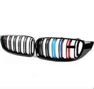Resim Bmw 4 Serisi F32 İçin Uyumlu 2013-2019 M4 Görünüm Böbrek Çift Çizgi Panjur M Renk 