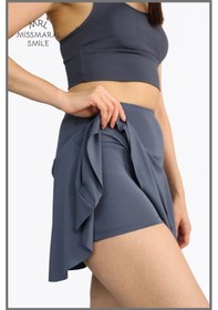 Resim Missmaral Antrasit Şortlu Etek Yüksek Bel Skirt With Shorts Casual Beachwear Tennis 110101 Antrasit 
