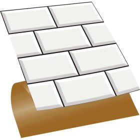 Resim Tink Kendinden Yapışkanlı Büyük Beyaz Koyu Derzli Metro Desenli Pvc Karo 30 x 30 cm (4 Adet) 0,36 M2 