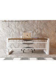 Resim Ntconcept Alfa M10 Masif Ağaç Ofis ve Çalışma Masası - Ebat Seçenekli 