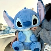 Resim 1 adet Stitch Peluş Oyuncak - Büyük Kulaklarla Harika Mavi ve Beyaz Dolgulu Hayvan, Oda, Yatak Odası, Koltuk veya Parti Dekoru için Mükemmel - İdeal Doğum Günü Hediyesi, Doğum Günü Parti Aksesuarı, Doğum Günü Parti Dekoru | Oyuncu Tasarım | Yumuşak Dokusu, Stitch Peluş 