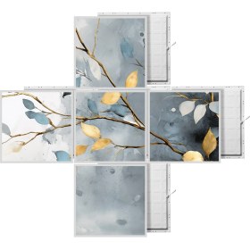 Resim Gök Panel 60 x 60 LED Panel Aydınlatma Desenli 3x3 5'li Grup Özel Seri 46511484SA 