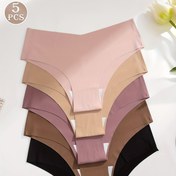 Resim 5'li Kadın Dikişsiz Külot Seti - Rahat, Yüksek Destekli Naylon Karışımlı İç Çamaşırları Çeşitli Renklerde (Pembe, Bej, Açık Mor, Siyah, Koyu Kahverengi) Günlük Kullanım için, Konforlu İç Giyim | Çok Yönlü İç Çamaşırı | Naylon Karışımı Kumaş 