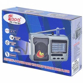 Resim FEPE Fm Radyolu Bluetoothlu Şarjlı Cep Radyosu + El Feneri Fp-1781bt 